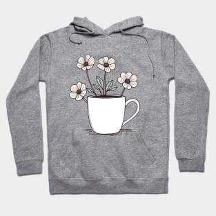 Cup Of Coffee And Flowers Hoodie